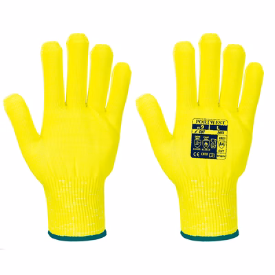 Immagine di Guanti foderato taglio pro PORTWEST A688 colore giallo taglia S - paio