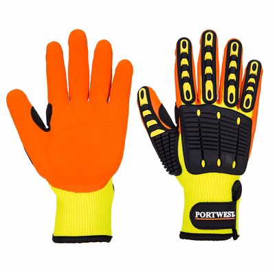 Immagine di Guanti grip anti impatto PORWEST A721 colore giallo/arancione taglia XXL - paio