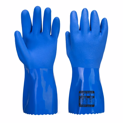 Immagine di Guanti di protezione in pvc ultra-marine PORTWEST A881 colore blu taglia L - paio