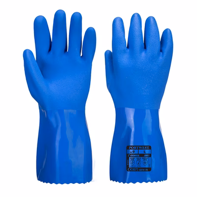 Immagine di Guanti di protezione in pvc ultra-marine PORTWEST A881 colore blu taglia XXL - paio