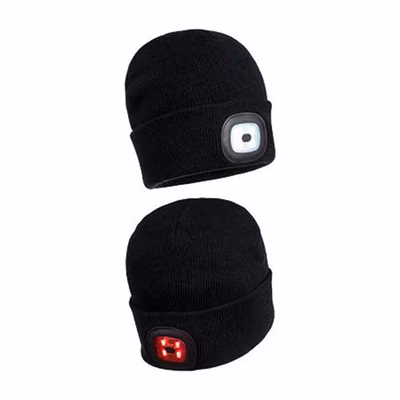 Immagine di Berretto doppio led ricaricabile PORTWEST B028 colore nero