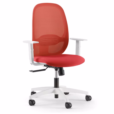 Immagine di Sedia operativa GRACE LIGHT WH con braccioli regolabili rosso