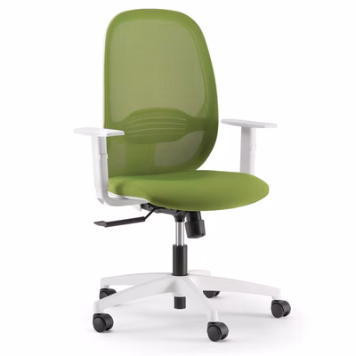 Immagine di Sedia operativa GRACE LIGHT WH con braccioli regolabili verde