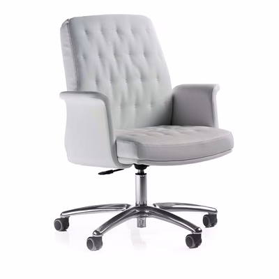 Immagine di Sedia visitatore ARTÙ rivestimento in pelle schienale medio colore bianco