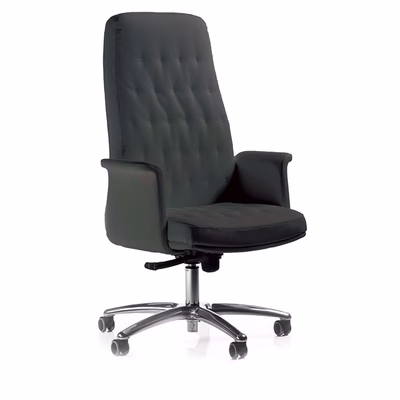 Immagine di Sedia direzionale ARTÙ rivestimento in ecopelle schienale alto colore nero