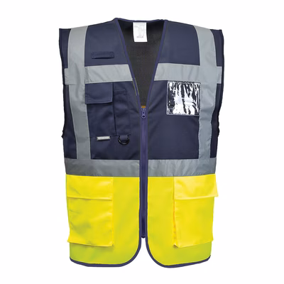 Immagine di Gilet executive paris PORTWEST C276 colore giallo/blu navy taglia XXXL