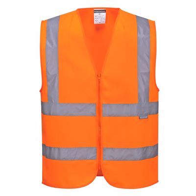 Immagine di Gilet una banda orizzontale e due verticali hi-vis PORTWEST C375 colore arancione taglia L