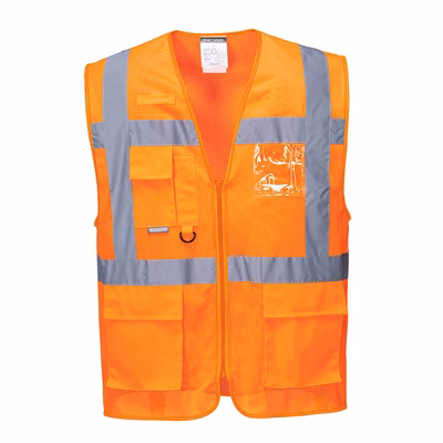 Immagine di Gilet executive atene meshair hi-vis PORTWEST C376 colore arancione taglia L