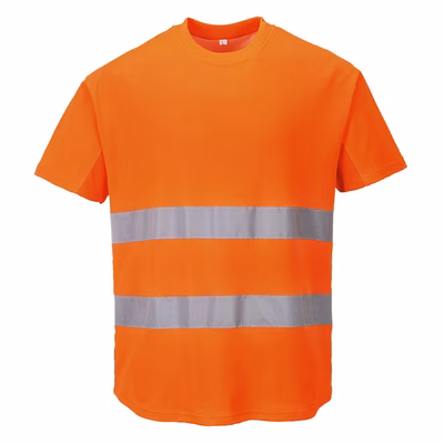 Immagine di T-shirt mesh cotton comfort hi-vis PORTWEST C394 colore arancione taglia L