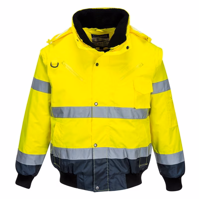 Immagine di Bomber bicolore alta visibilità PORTWEST C465 colore giallo/blu navy taglia XS