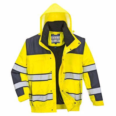 Immagine di Bomber classic hi-vis PORTWEST C466 colore giallo/blu navy taglia XXL