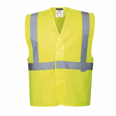 Immagine di Gilet una banda orizzontale e due verticali hi-vis PORTWEST C472 colore giallo taglia 4X/5X