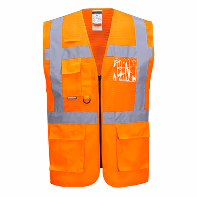 Immagine di Gilet executive madrid mesh hi-vis PORTWEST C496 colore arancione taglia S