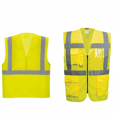 Immagine di Gilet executive madrid mesh hi-vis PORTWEST C496 colore giallo taglia XXXXL