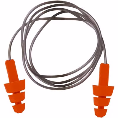 Immagine di Tappi in tpr riutilizzabili con cordino (50 paia) PORTWEST EP04 colore arancione