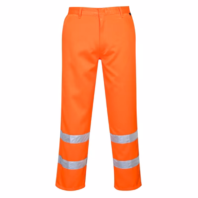 Immagine di Pantaloni poliestere-cotone hi-vis PORTWEST E041 colore arancione taglia S