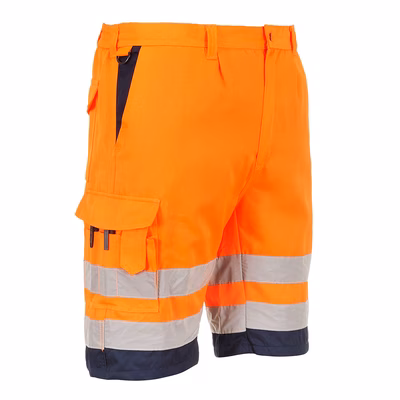 Immagine di Bermuda Poliestere-cotone Hi-Vis colore Orange/Navy taglia XXL