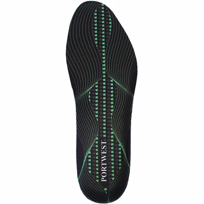 Immagine di Soletta in gel con supporto plantare PORTWEST FC82 nero/verde taglia L