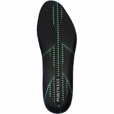 Immagine di Soletta in gel con supporto plantare PORTWEST FC82 nero/verde taglia M