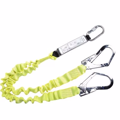 Immagine di Cordino doppio elasticizzato con assorbitore di energia PORTWEST FP52 colore giallo