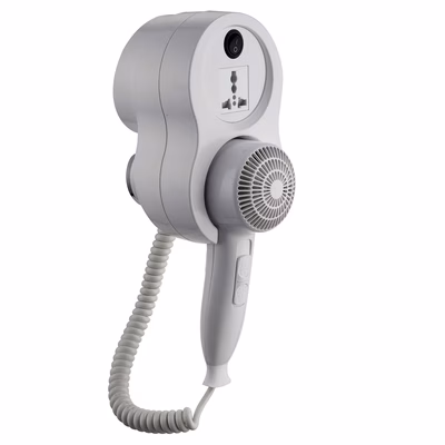 Immagine di Asciugacapelli a pistola con montaggio a parete HOSPITALITY MH710C colore bianco