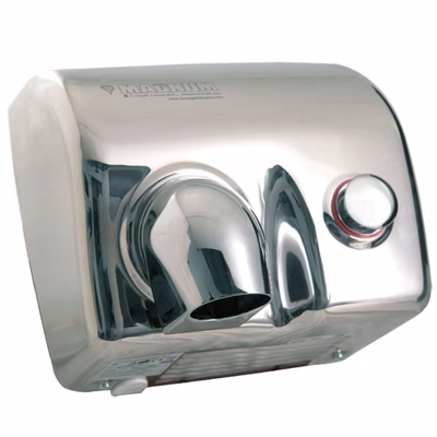 Immagine di Asciugamani elettrico a pulsante MAGNUM 1500 Watt colore inox lucido