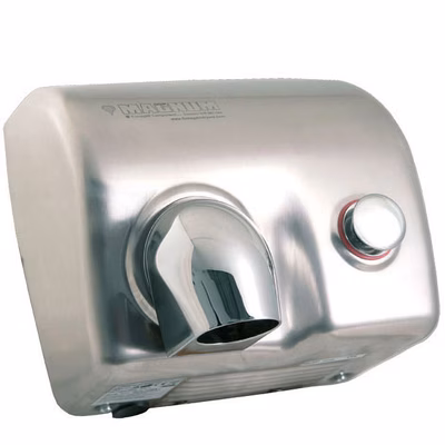 Immagine di Asciugamani elettrico a pulsante MAGNUM 1500 Watt colore inox satinato