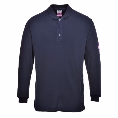 Immagine di Polo manica lunga antistatica ignifuga PORTWEST FR10 colore blu navy taglia L