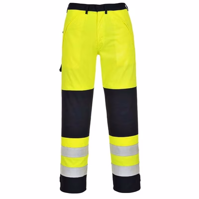 Immagine di Pantalone alta visibilità multinorma PORTWEST FR62 colore giallo/blu navy taglia M