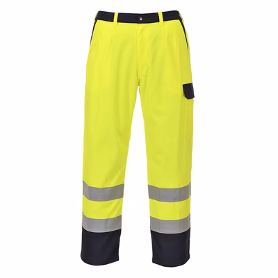 Immagine di Pantaloni hi-vis da lavoro bizflame PORTWEST FR92 colore giallo taglia L