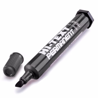 Immagine di Pennarello permanent HI-TEXT PERMANENT 830 PC punta a scalpello colore nero