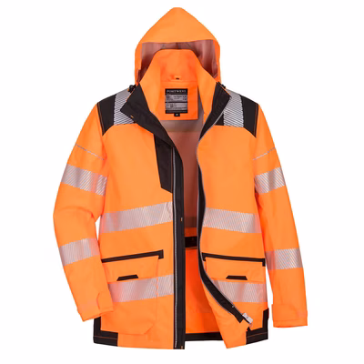 Immagine di Giacca pw3 hi-vis 5-in-1 PORTWEST PW367 colore arancione/nero taglia XXXXL