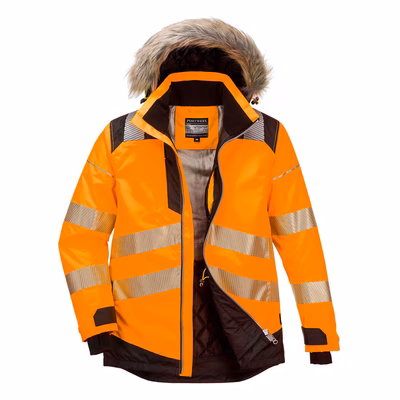 Immagine di Giacca invernale parka pw3 hi-vis PORTWEST PW369 colore arancione/nero taglia XXXXL