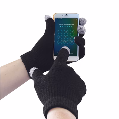 Immagine di Guanti in maglia touchscreen PORTWEST GL16 colore nero taglia S/M - paio