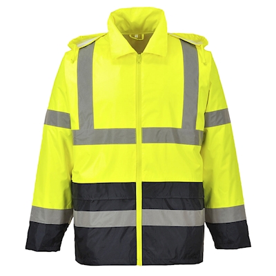 Immagine di Giacca classic bicolore impermeabile alta visibilità PORTWEST H443 colore giallo/nero taglia XXXXXL