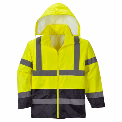 Immagine di Giacca classic bicolore impermeabile alta visibilità PORTWEST H443 colore giallo/blu navy taglia XXXL