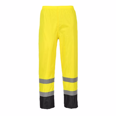 Immagine di Pantalone classic bicolore impermeabile hi-vis PORTWEST H444 colore Yellow/Black taglia XXXL
