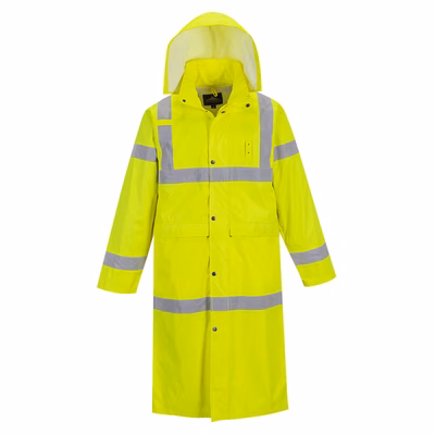Immagine di Cappotto impermeabile lunghezza 122 cm alta visibilità PORTWEST H445 colore giallo taglia XXL