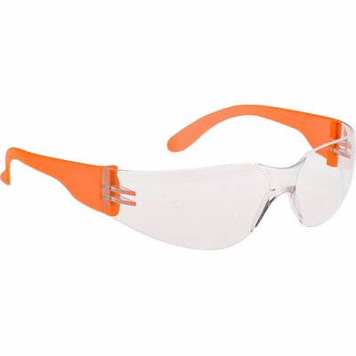 Immagine di Occhiali wrap around PORTWEST PW32 colore Clear/Orange Hi-Vis