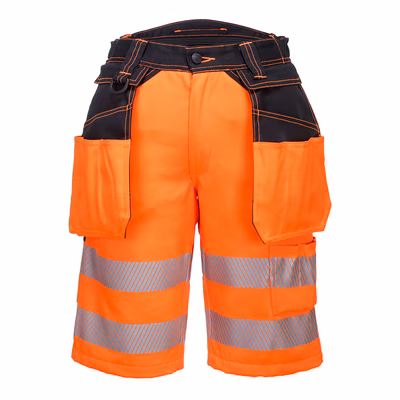 Immagine di Pw3 bermuda holster hi-vis PORTWEST PW343 colore arancione/nero taglia 46