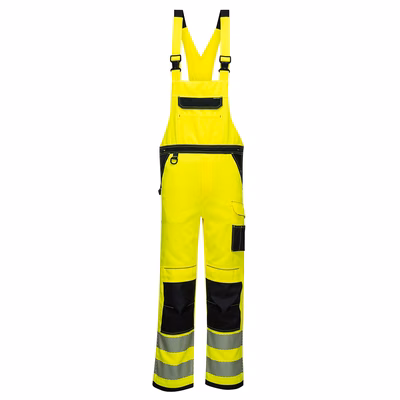 Immagine di Salopette alta visibilità PORTWEST PW3 colore giallo/nero taglia XXXL