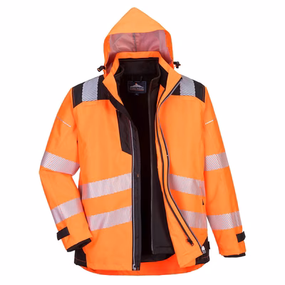 Immagine di Giacca 3 in 1 PW3 Hi-Vis colore arancione/nero taglia XXXXL