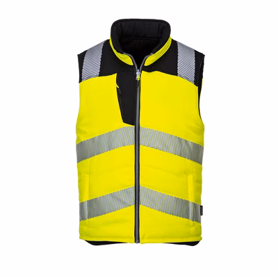 Immagine di Gilet imbottito reversibile alta visibilità PORTWEST PW3 colore giallo/nero taglia XL