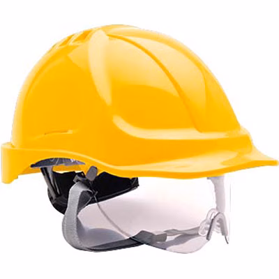 Immagine di Elmetto endurance con visiera PORTWEST PW55 colore giallo