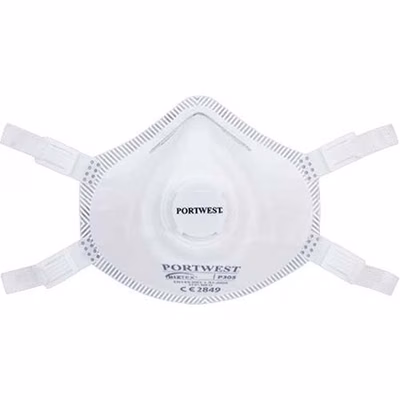Immagine di Mascherina con valvola FFP3 PORTWEST DOLOMIA PREMIUM P305 colore bianco