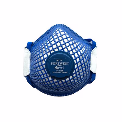 Immagine di Mascherina con valvola FFP2 PORTWEST ERGONET DOLOMIA P271 colore bianco