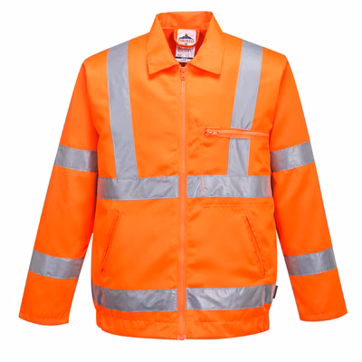 Immagine di Giacca poliestere-cotone ris hi-vis PORTWEST RT40 colore arancione taglia M