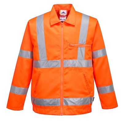 Immagine di Giacca poliestere-cotone ris hi-vis PORTWEST RT40 colore arancione taglia XL
