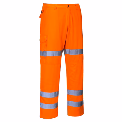 Immagine di Pantaloni combat a tre bande hi-vis PORTWEST RT49 colore arancione taglia L