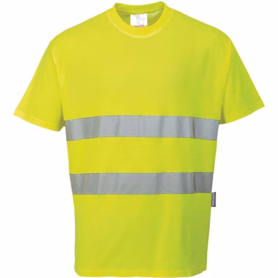 Immagine di T-shirt alta visibilità PORTWEST COTTON COMFORT colore giallo taglia XXXL